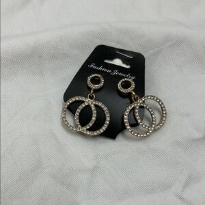 Elegant Gold and Silver Crystal Earrings